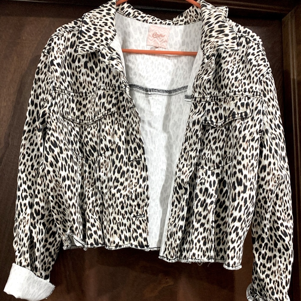 Cheetah print jean jacket